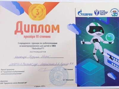 Диплом призеров 3 степени